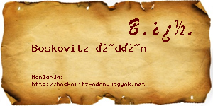 Boskovitz Ödön névjegykártya